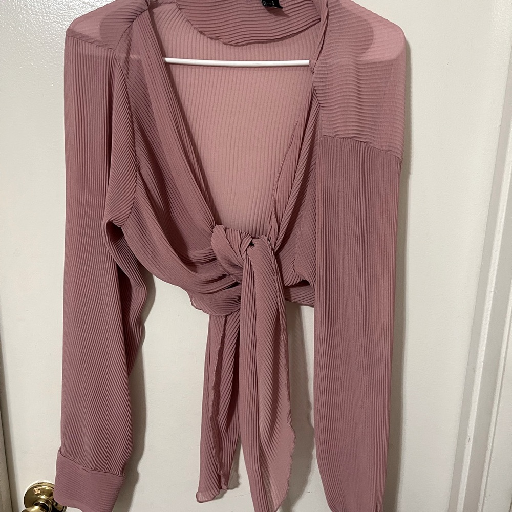 Mauve tie crop top